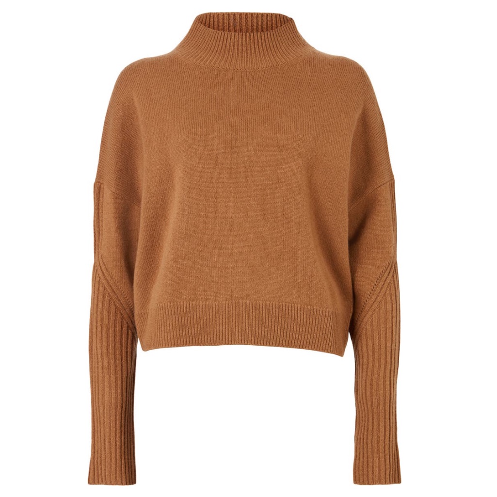 All Saints Orion Mock Neck Cashmere And Wool Sweater